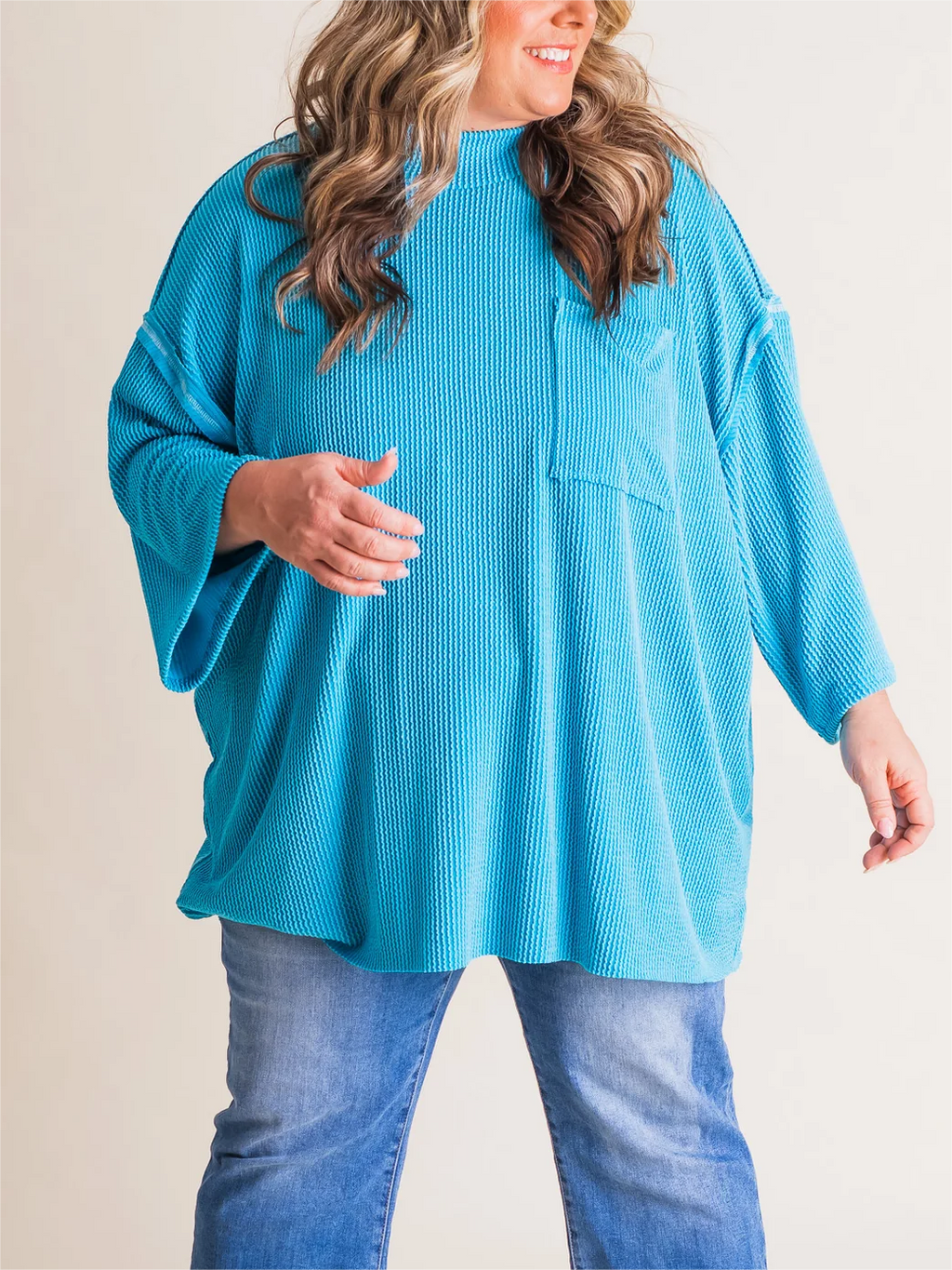 Oversize High Neck Urban Ribbed Tunic (Buy 2 Free Shipping)