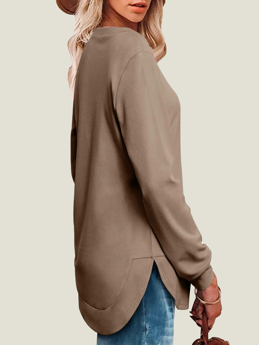 Women's High Low Curved Hem Tops (Buy 2 Free Shipping)